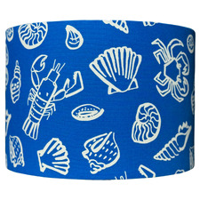 Shells Blue Cotton Canvas Lamp Shade