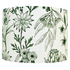 Australian Garden Green & White Linen Lamp Shade