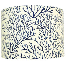 Coral Navy & Cream Cotton Lamp Shade