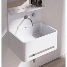 Vision 550mm Wall Hung Basin with Towel Rail & Shelf