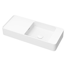 Mod 700mm Matte White Wall Hung Basin with Overflow