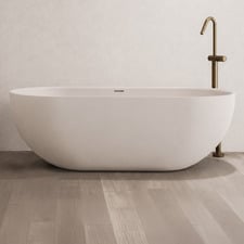 Benna Oval Solid Surface Freestanding Bath with Overflow