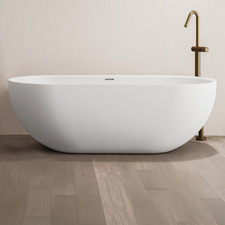 Benna Oval Solid Surface Freestanding Bath with Overflow