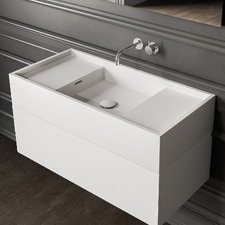 Cdesign 900mm Matte White Wall Hung Basin with Overflow