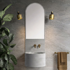 Marrakech 450mm Wall Hung Basin with Integrated Splashback & Mirror