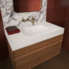 Mia 900mm Matte White Wall Hung Basin with Overflow