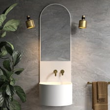 Marrakech 450mm Wall Hung Basin with Integrated Splashback & Mirror