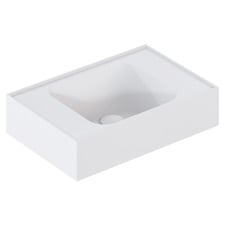 Mia 470mm Matte White Wall Hung Basin with Overflow