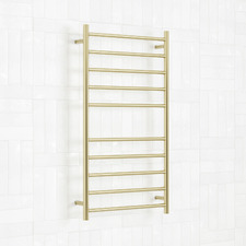 Light Gold 10 Bar Stainless Steel Heated Towel Rail