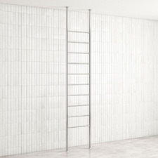 Mirror Polished Floor-to-Ceiling Heated Towel Rail
