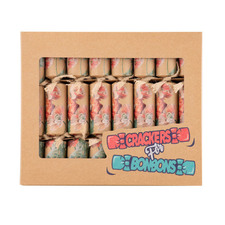 Red Flower Hand Made Christmas Crackers (Set of 8)