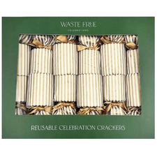 Gold Stripes Cane DIY Reusable Christmas Crackers (Set of 6)