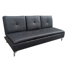 Aleksander 3 Seater Faux Leather Sofa Bed