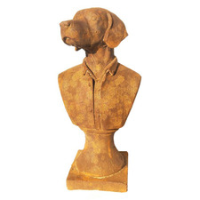 Dog Bust Garden Statue