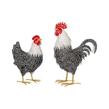 2 Piece Sanders Rooster & Hen Garden Statue Set