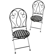 Luella Steel Outdoor Foldable Dining Chairs (Set of 2)