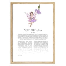 Purple Zodiac Aquarius Child Printed Wall Art