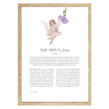 Pink Zodiac Aquarius Child Printed Wall Art