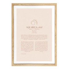 Blush Zodiac Aquarius Child Printed Wall Art