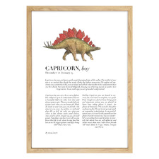 Zodiac Capricorn Child Stegosaurus Printed Wall Art