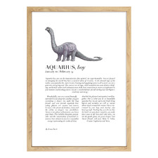Zodiac Aquarius Child Brachiosaurus Printed Wall Art