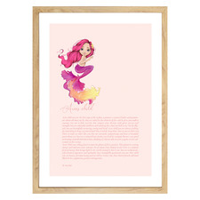 Zodiac Aries Child Mermaid Printed Wall Art
