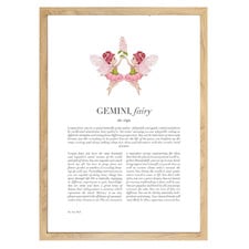Pink Zodiac Gemini Child Printed Wall Art