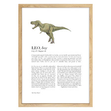 Zodiac Leo Child T-Rex Printed Wall Art