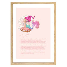 Zodiac Leo Child Mermaid Printed Wall Art