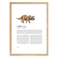 Zodiac Libra Child Triceratops Printed Wall Art