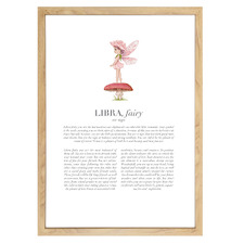 Pink Zodiac Libra Child Printed Wall Art