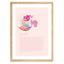 Zodiac Leo Child Mermaid Printed Wall Art