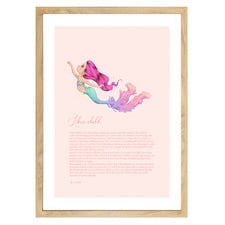 Zodiac Libra Child Mermaid Printed Wall Art