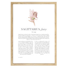 Pink Zodiac Sagittarius Child Printed Wall Art