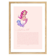 Zodiac Sagittarius Child Mermaid Printed Wall Art