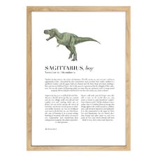 Zodiac Sagittarius Child T-Rex Printed Wall Art