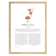 Pink Zodiac Virgo Child Printed Wall Art