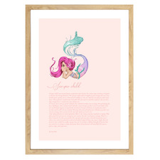 Zodiac Scorpio Child Mermaid Printed Wall Art