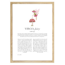 Pink Zodiac Virgo Child Printed Wall Art