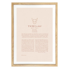 Blush Zodiac Taurus Child Printed Wall Art