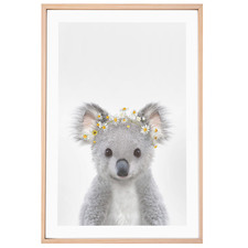 Baby Koala Daisy Crown Printed Wall Art