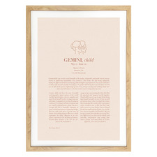 Blush Zodiac Gemini Child Printed Wall Art