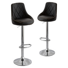 Cassini Faux Leather Adjustable Barstools (Set of 2)