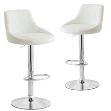 Cassini Faux Leather Adjustable Barstools (Set of 2)
