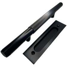 Toorak Brass Sliding Door Handle & Flush Plate Set