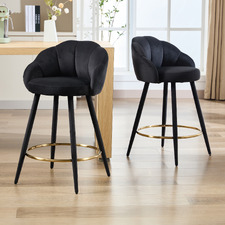 65cm Quinn Velvet Bar Stools (Set of 2)