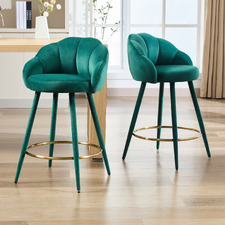 65cm Quinn Velvet Bar Stools (Set of 2)