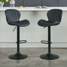 Presley Faux Leather Adjustable Bar Stools (Set of 2)