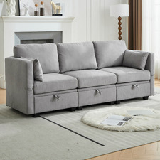 Juno 3 Seater Upholstered Sofa with Storage