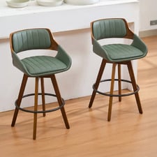 (Set of 2) 67.5cm Moore Faux Leather Swivel Bar Stools